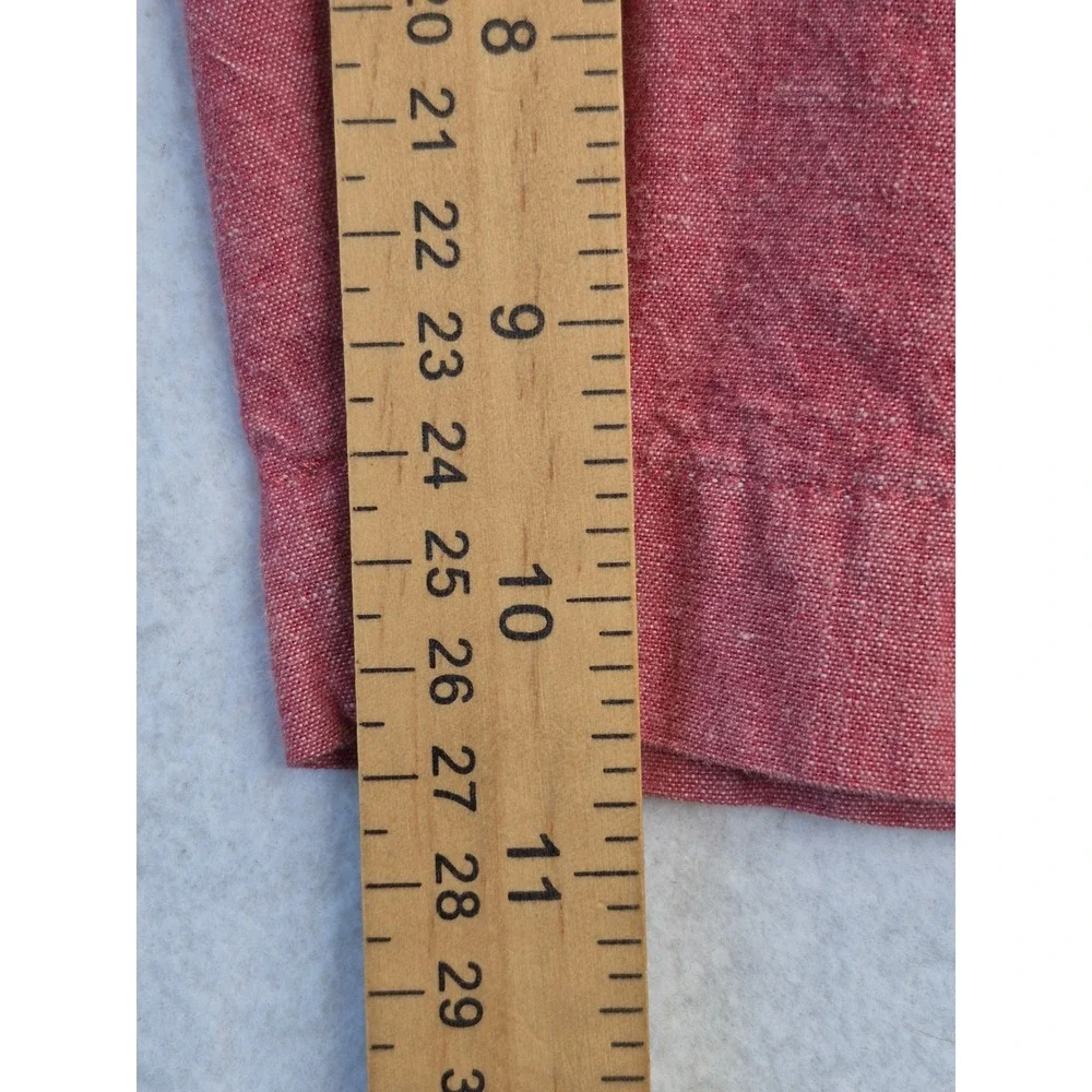 Banana Republic Mens 35 St Chambray Shorts Burnt Rust Red 100% Cotton 409825